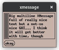 a screenshot of gaudy xmessage